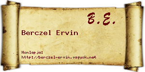Berczel Ervin névjegykártya